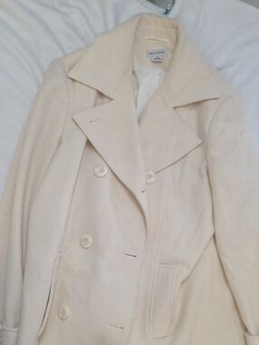 Kim ROGERS Off-White Double-Breasted Wool Peacoat